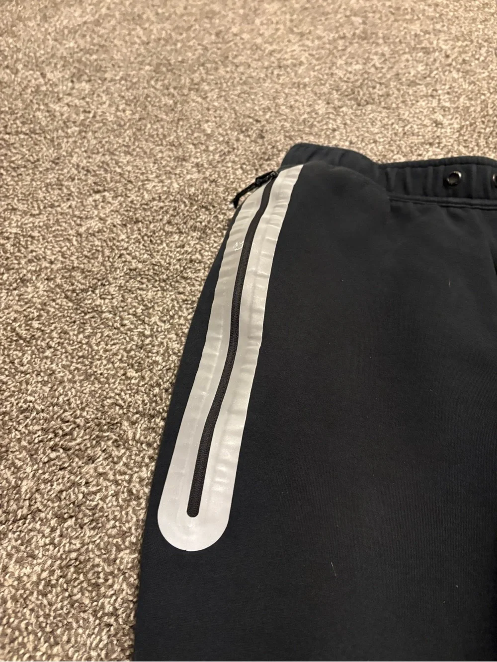 Nike Black Kids Joggers with White Side Stripe